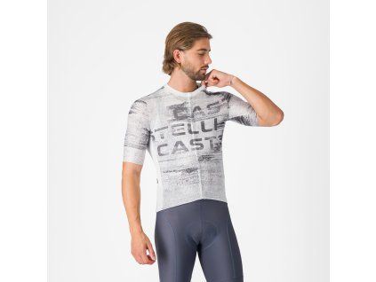 CASTELLI dres kr.rukáv STRATUS LOGO white/smoky g
